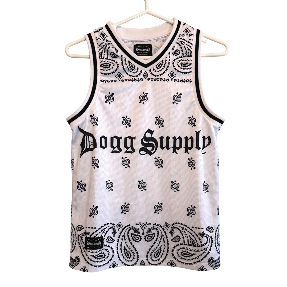 Dogg Supply By Snoop Dogg Mens Athletic Paisley Basketball Jersey White Size XS‎